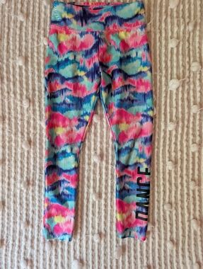 Girls' Multicolor Printed Leggings - Vibrant Stretch Bottoms-size 6